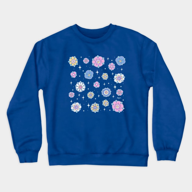 Simple Mandala Floral Pattern Crewneck Sweatshirt by DajonAcevedo